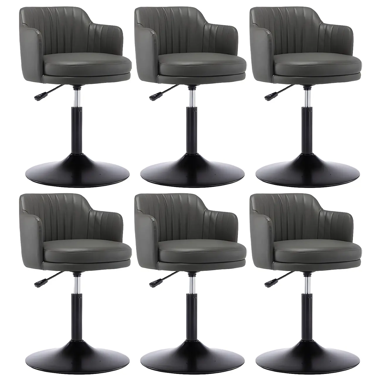 Modern Leather Armrests Swivel Adjustable Bar Stool Image - 20 | homeyfad