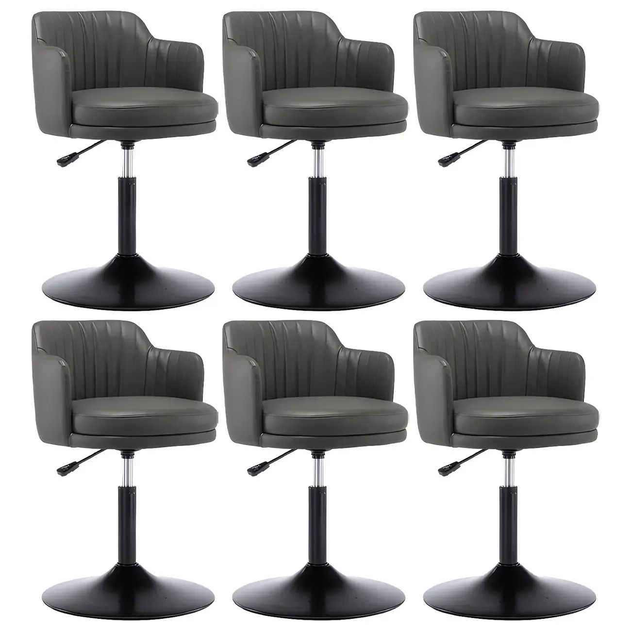 Modern Leather Armrests Swivel Adjustable Bar Stool Image - 20