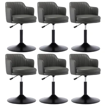 Modern Leather Armrests Swivel Adjustable Bar Stool Image - 20