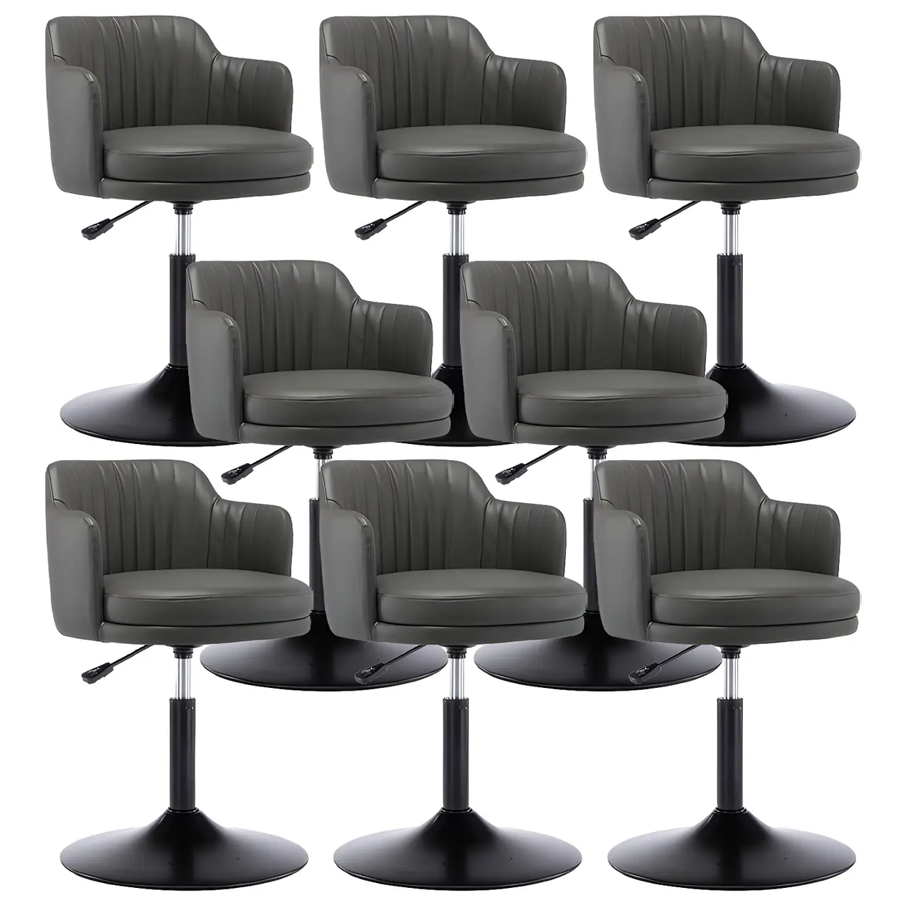 Modern Leather Armrests Swivel Adjustable Bar Stool Image - 21 | homeyfad