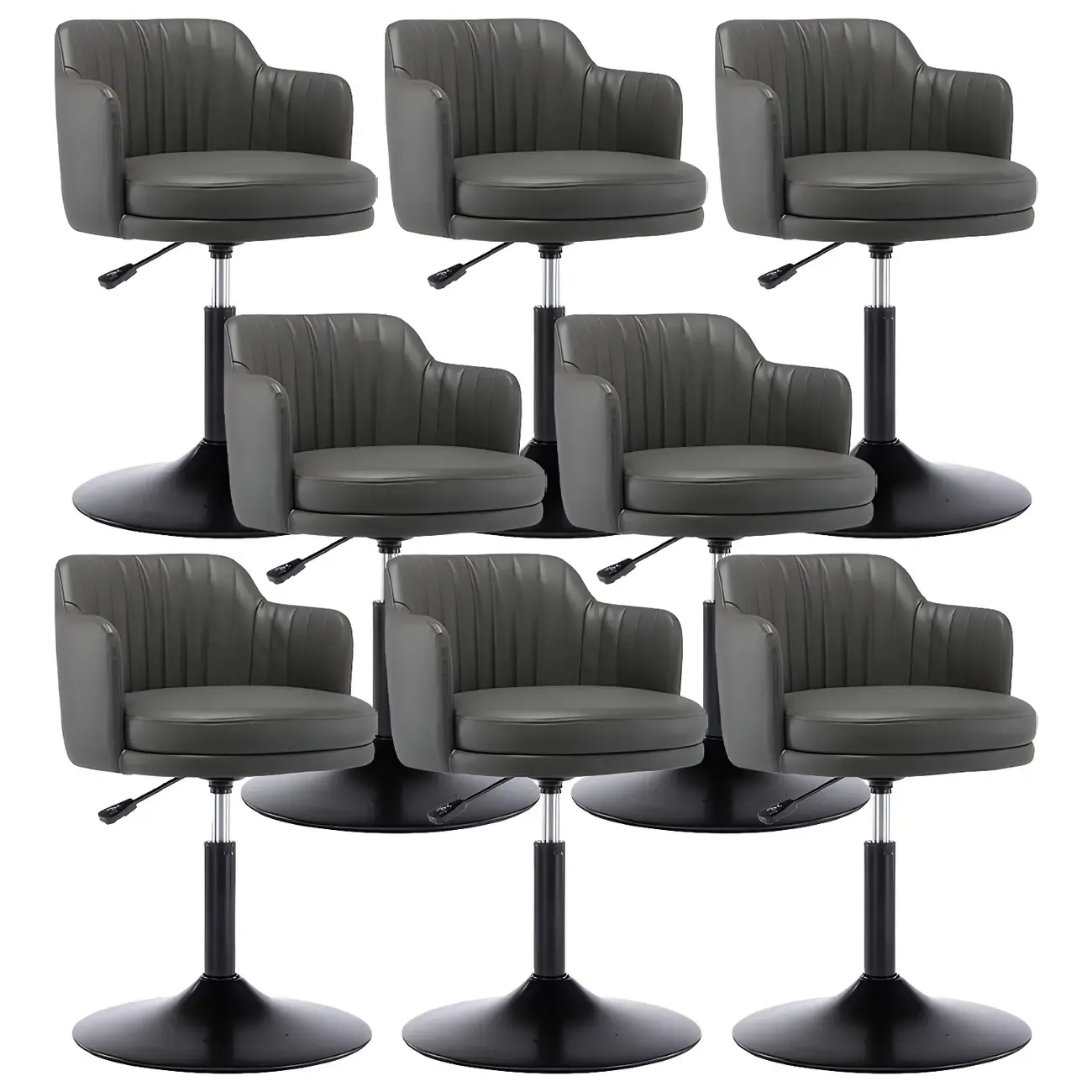 Modern Leather Armrests Swivel Adjustable Bar Stool Image - 21