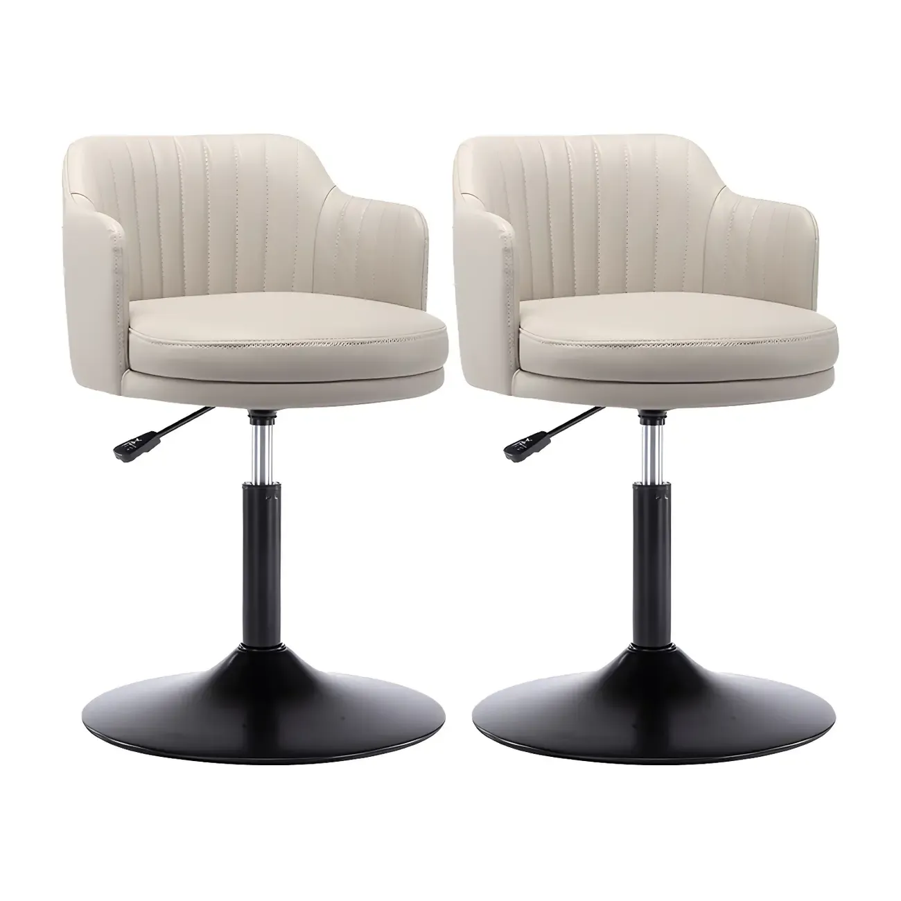 Modern Leather Armrests Swivel Adjustable Bar Stool Image - 28