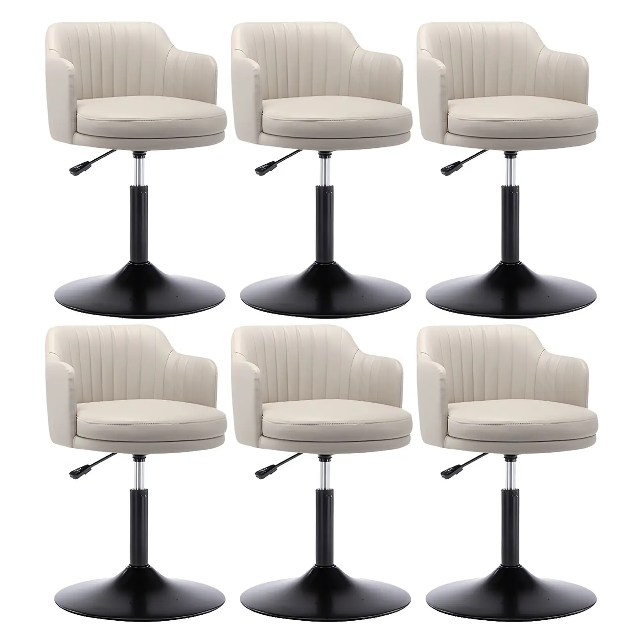Modern Leather Armrests Swivel Adjustable Bar Stool Image - 30 | homeyfad