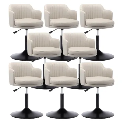 Modern Leather Armrests Swivel Adjustable Bar Stool Image - 31