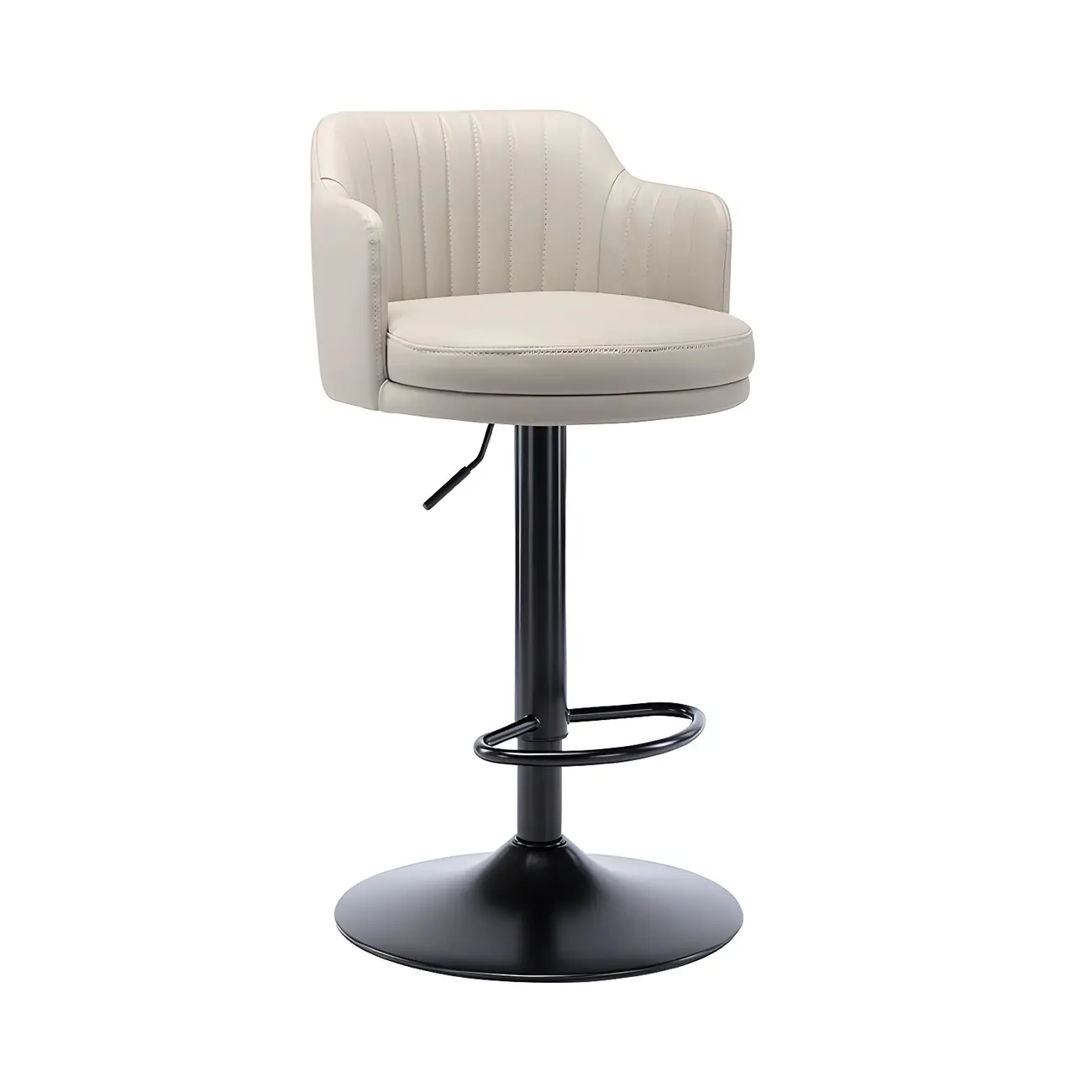 Modern Leather Armrests Swivel Adjustable Bar Stool Image - 32 | homeyfad