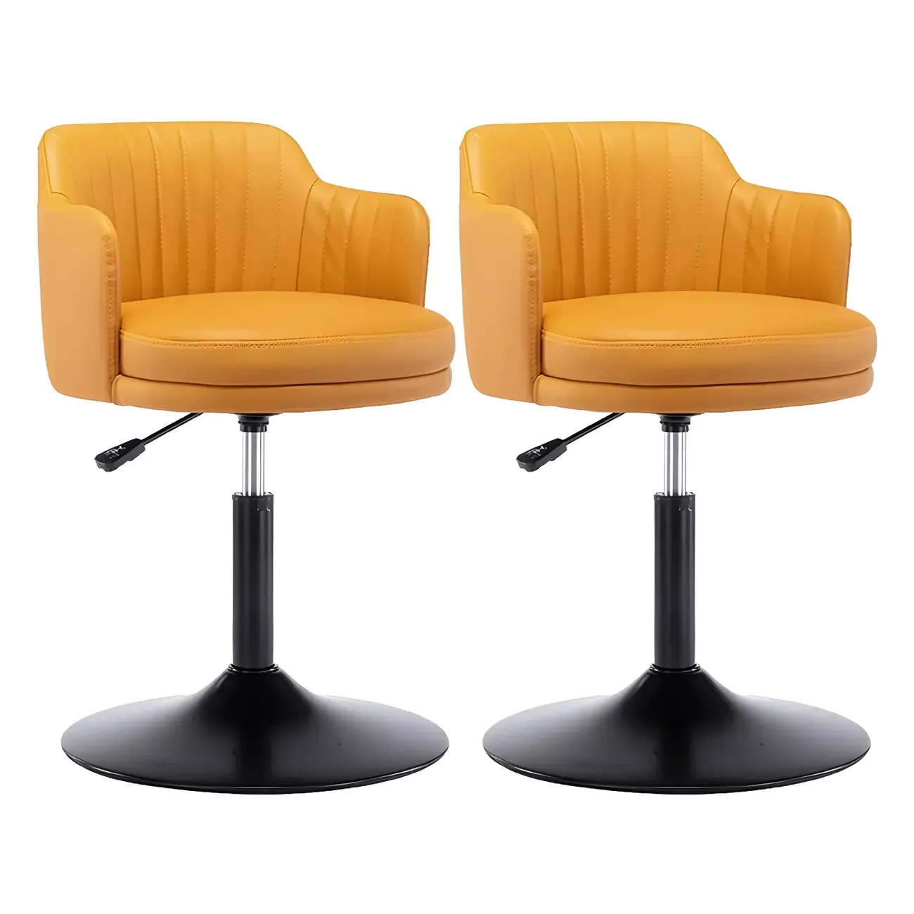 Modern Leather Armrests Swivel Adjustable Bar Stool Image - 38