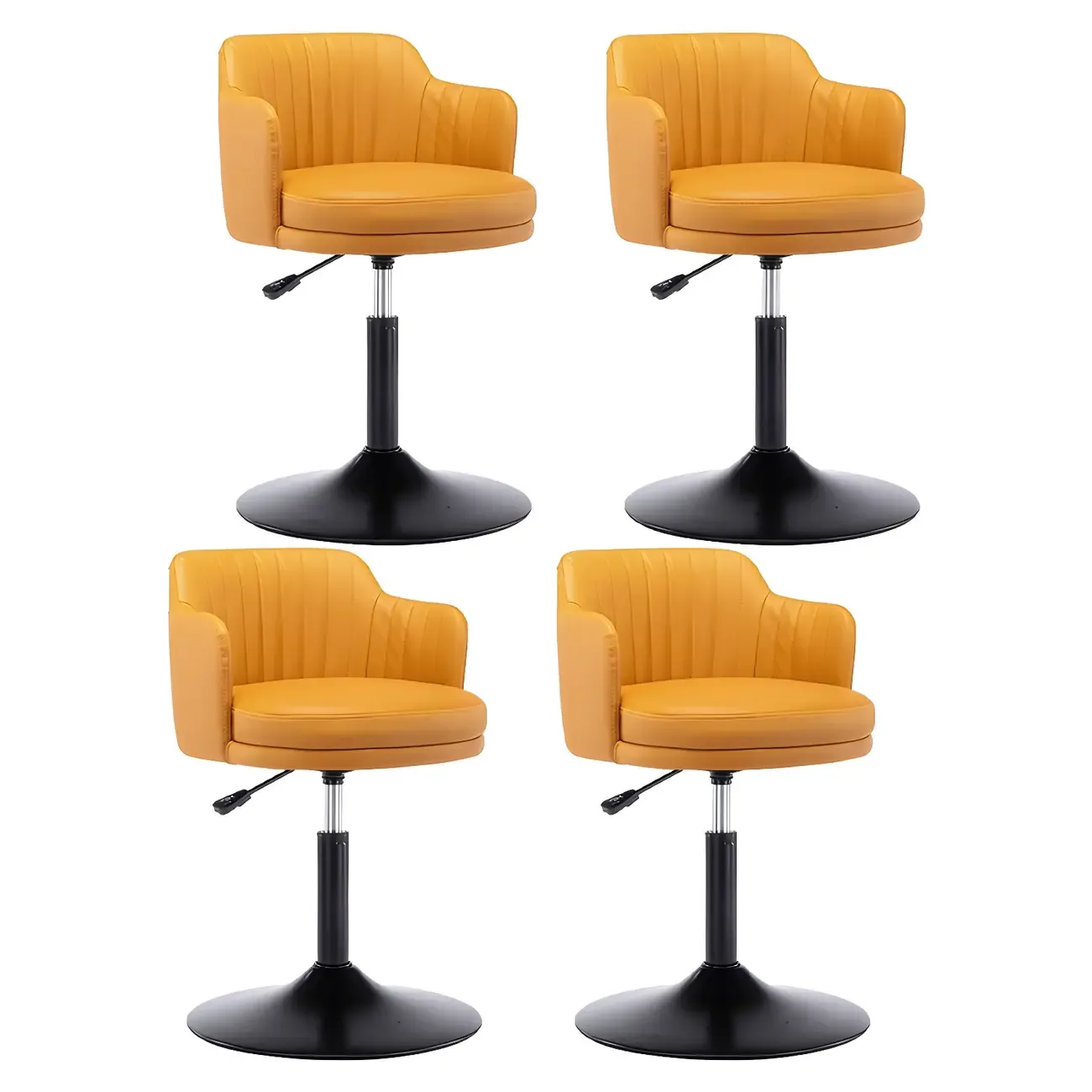 Modern Leather Armrests Swivel Adjustable Bar Stool Image - 39