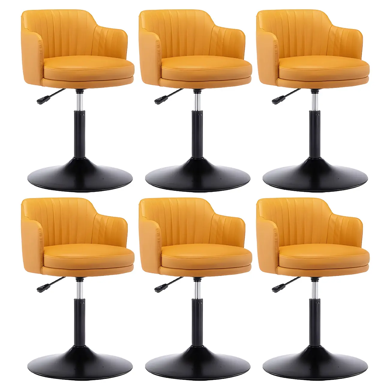 Modern Leather Armrests Swivel Adjustable Bar Stool Image - 40 | homeyfad