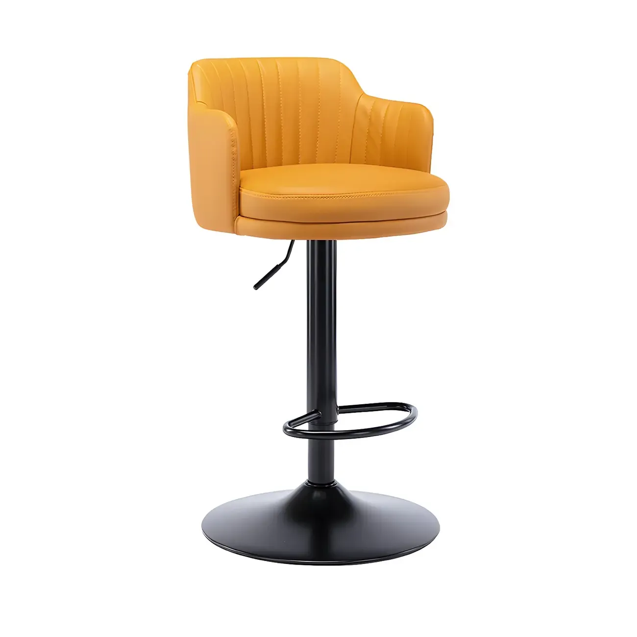 Modern Leather Armrests Swivel Adjustable Bar Stool Image - 42