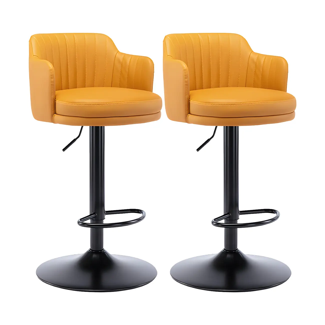 Modern Leather Armrests Swivel Adjustable Bar Stool Image - 43 | homeyfad