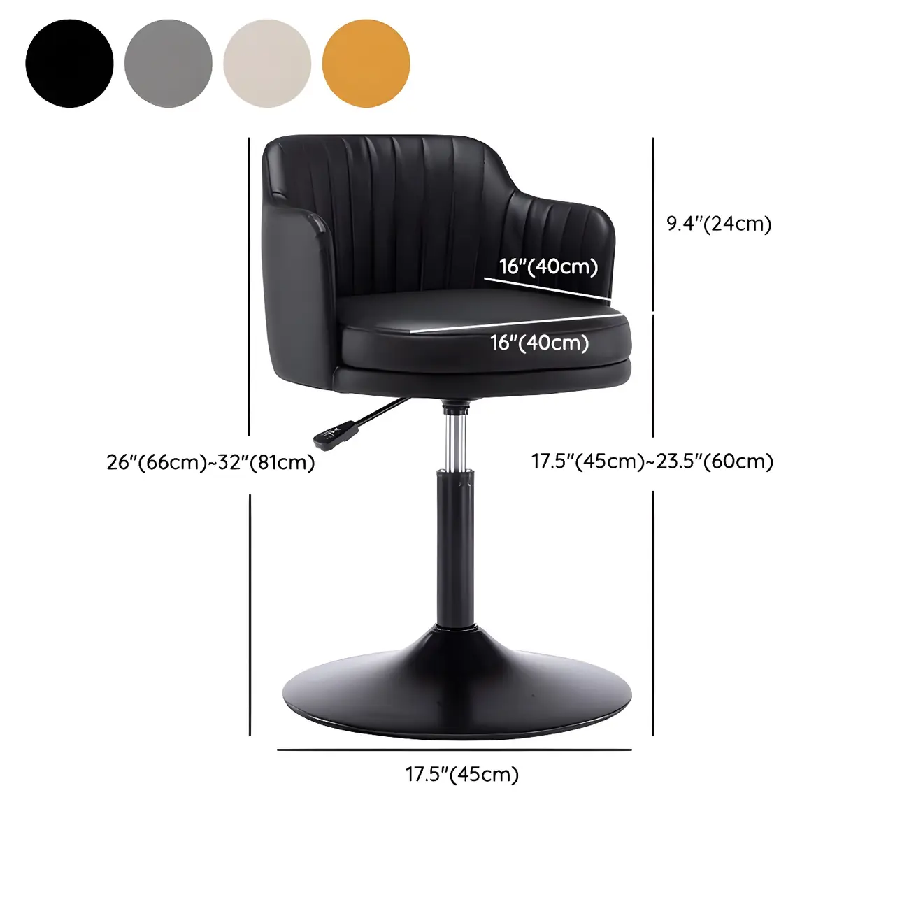 Modern Leather Armrests Swivel Adjustable Bar Stool Image - 48 | homeyfad