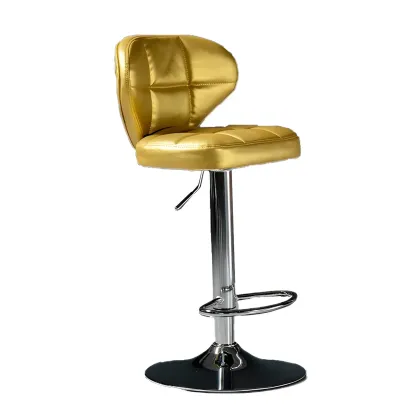 Classic Leather Swivel Adjustable Bar Stools with Footrest Image - 10