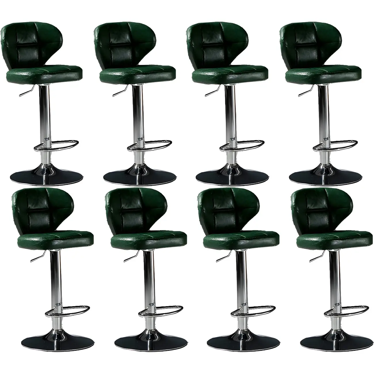Classic Leather Swivel Adjustable Bar Stools with Footrest Image - 19 | homeyfad