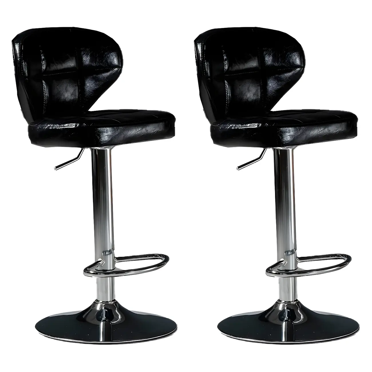 Classic Leather Swivel Adjustable Bar Stools with Footrest Image - 22 | homeyfad