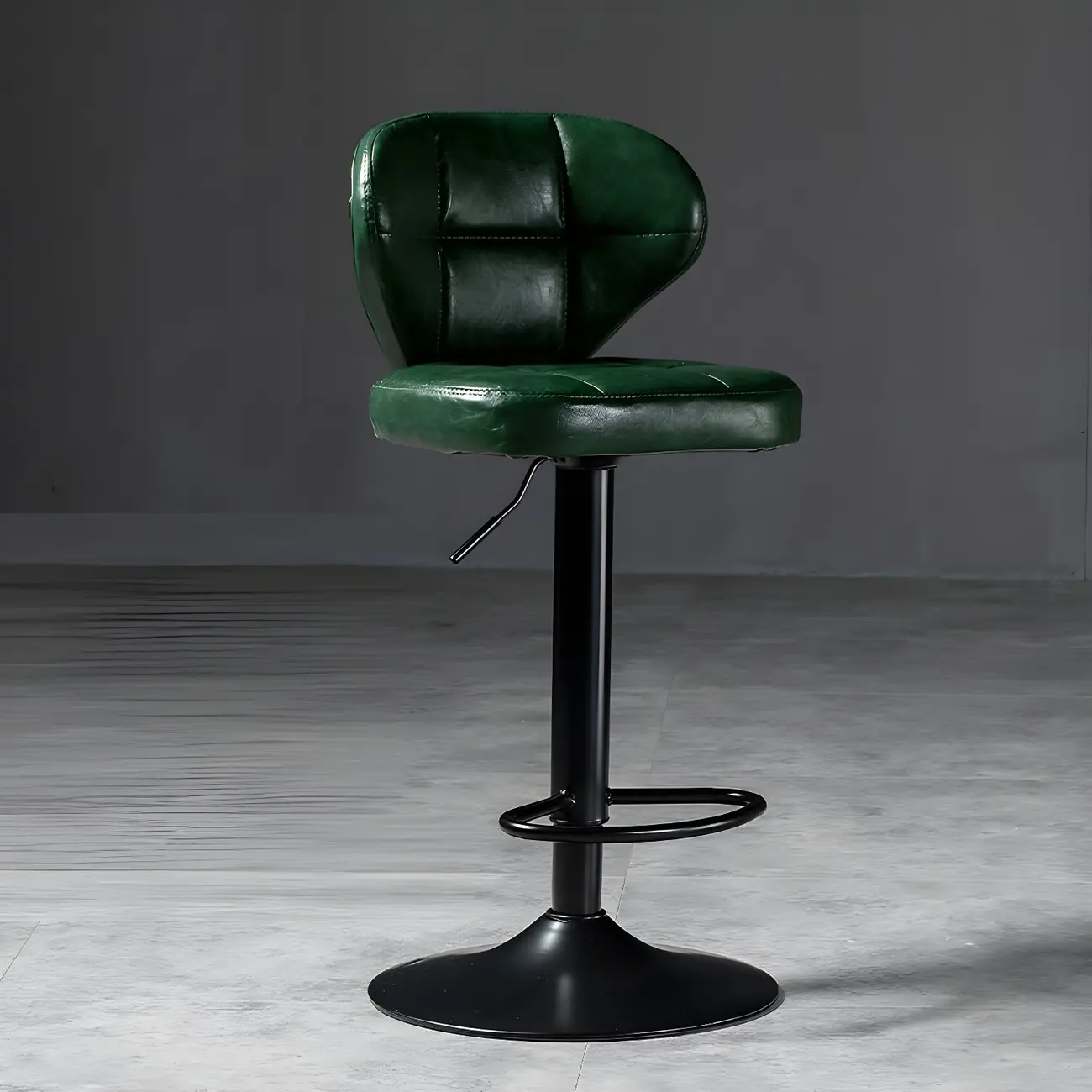 Classic Leather Swivel Adjustable Bar Stools with Footrest Image - 41 | homeyfad