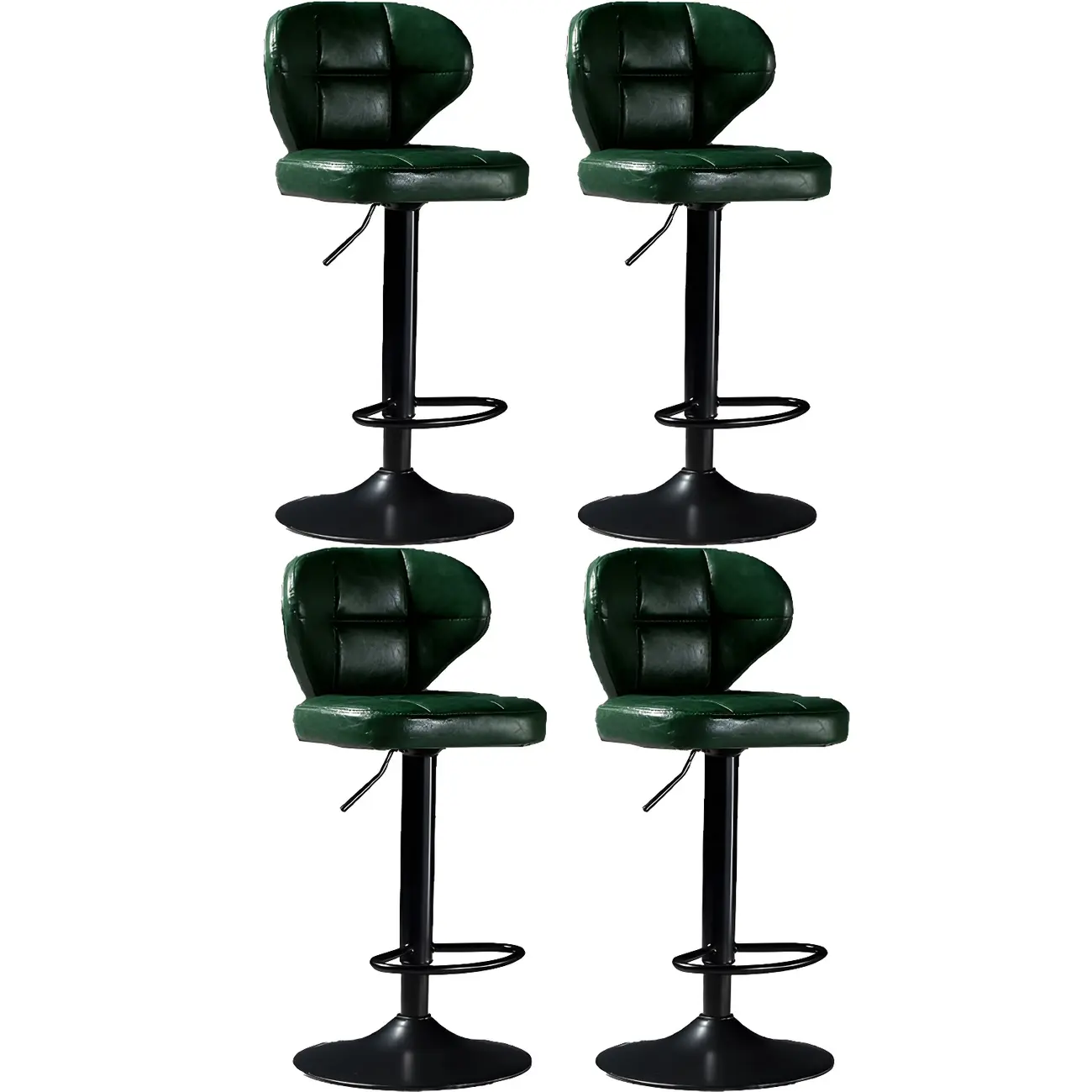 Classic Leather Swivel Adjustable Bar Stools with Footrest Image - 43 | homeyfad