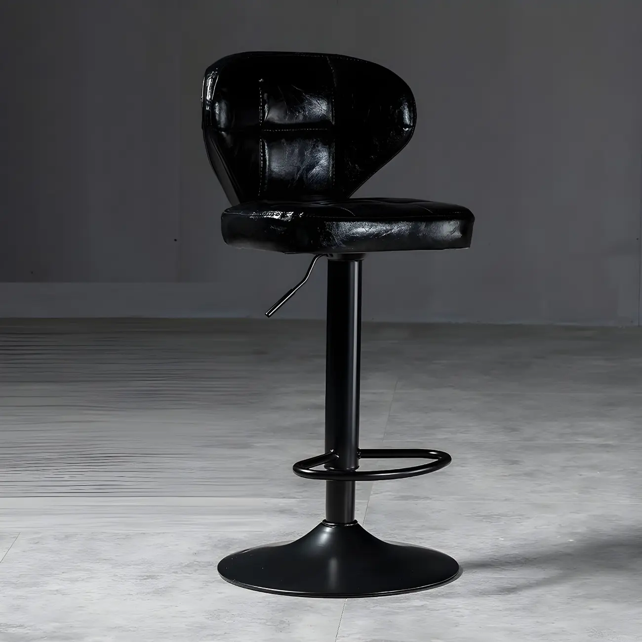 Classic Leather Swivel Adjustable Bar Stools with Footrest Image - 56 | homeyfad