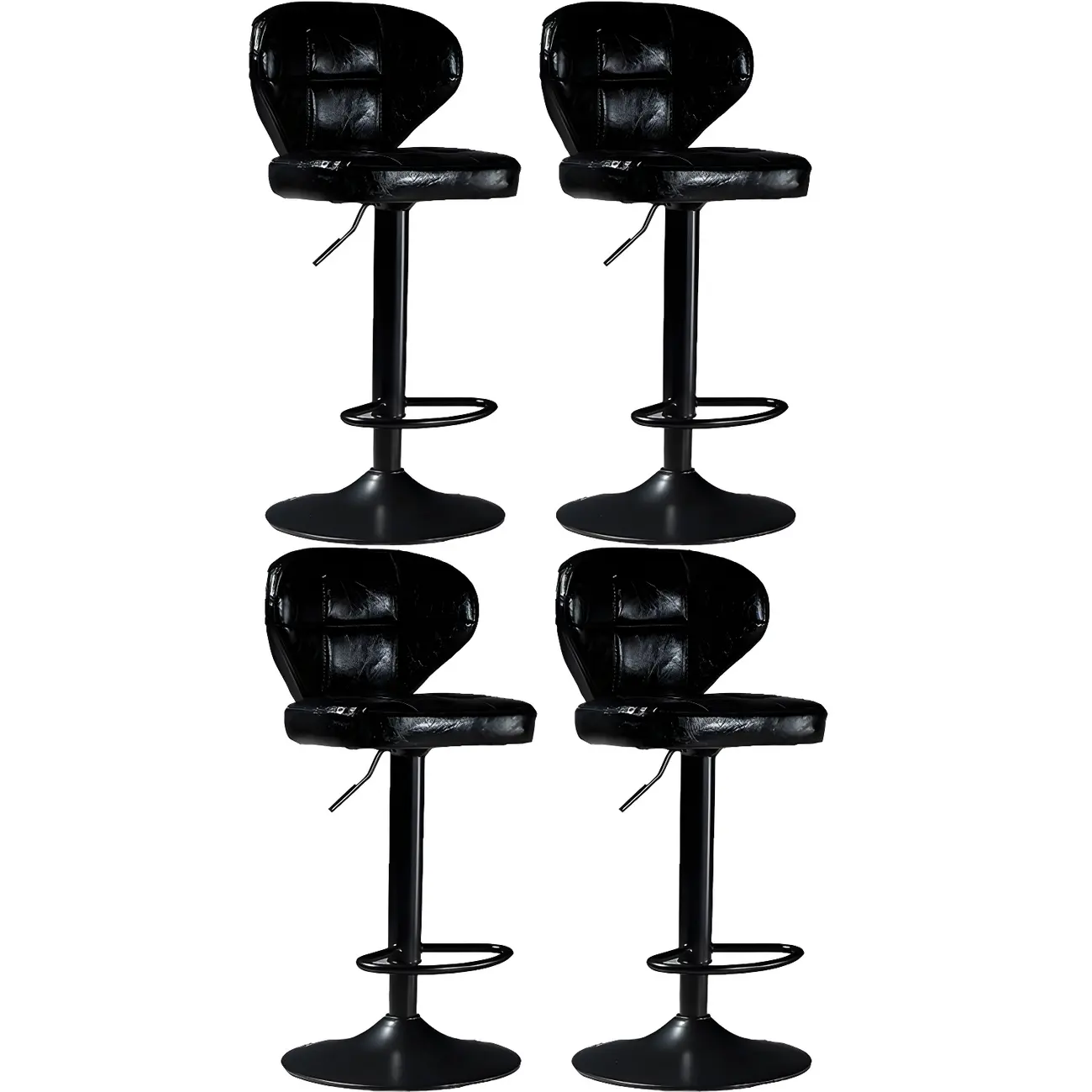 Classic Leather Swivel Adjustable Bar Stools with Footrest Image - 58 | homeyfad