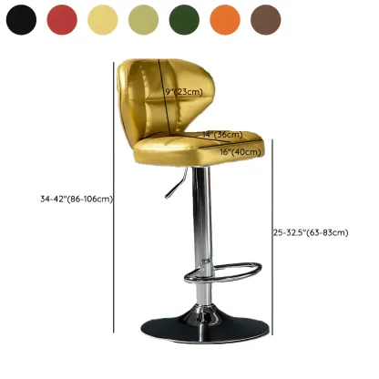 Classic Leather Swivel Adjustable Bar Stools with Footrest #size