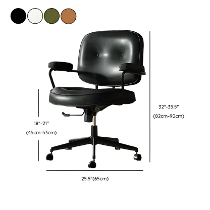 Industrial Leather Upholstered Height Adjustable Swivel Office Chair #size