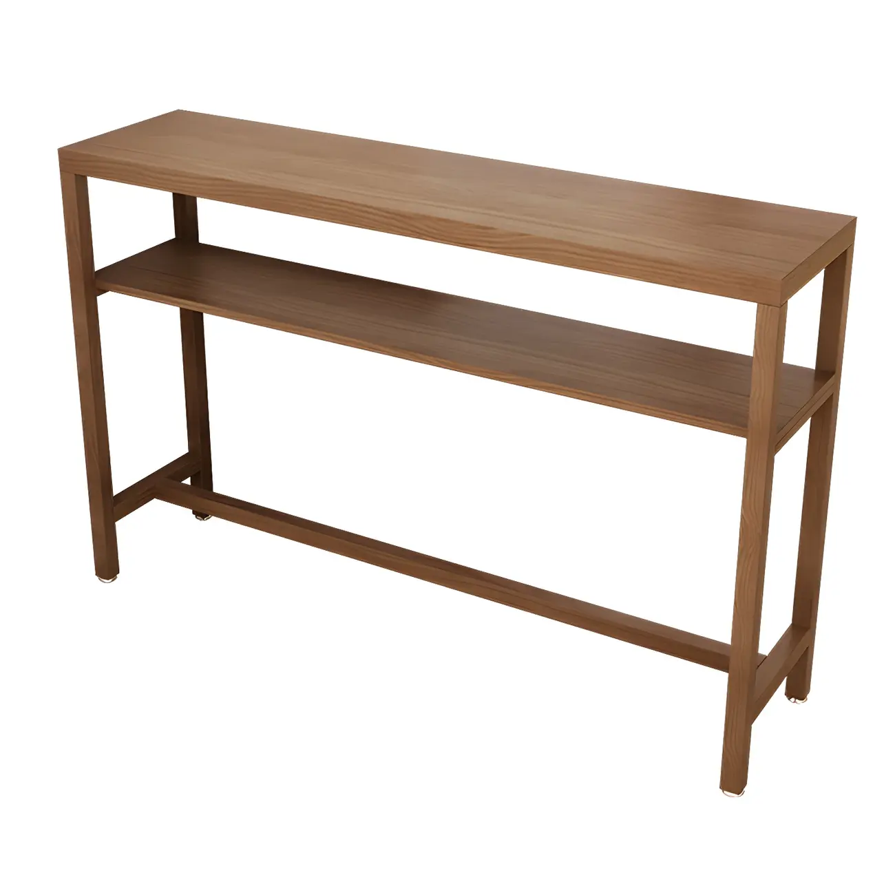 Modern Brown Pine Wooden Shelf Storage Trestle Bar Tables Image - 5 | homeyfad