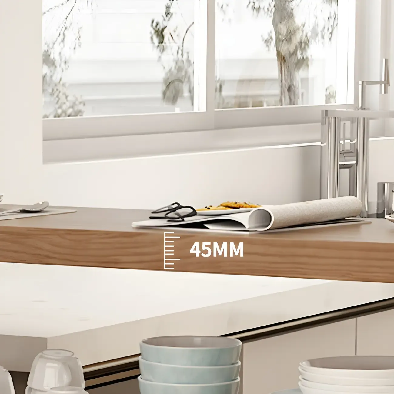 Modern Brown Pine Wooden Shelf Storage Trestle Bar Tables Image - 6