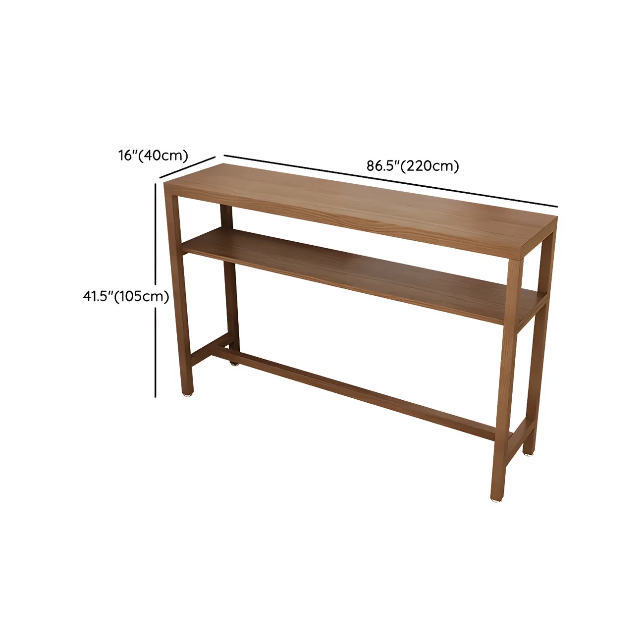 Modern Brown Pine Wooden Shelf Storage Trestle Bar Tables Image - 18 | homeyfad