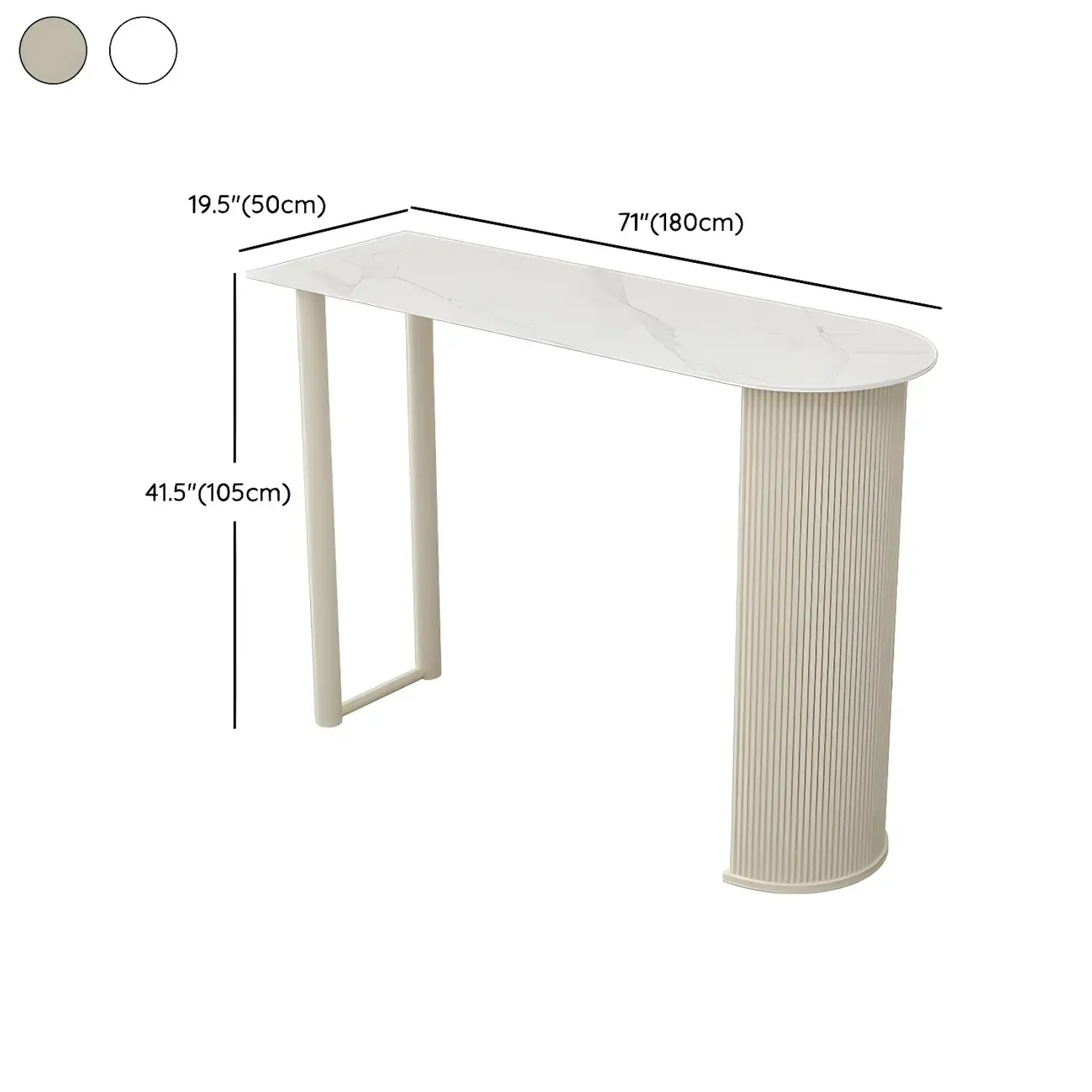 Scandinavian Free Form White Stone Iron Bar Tables Image - 13