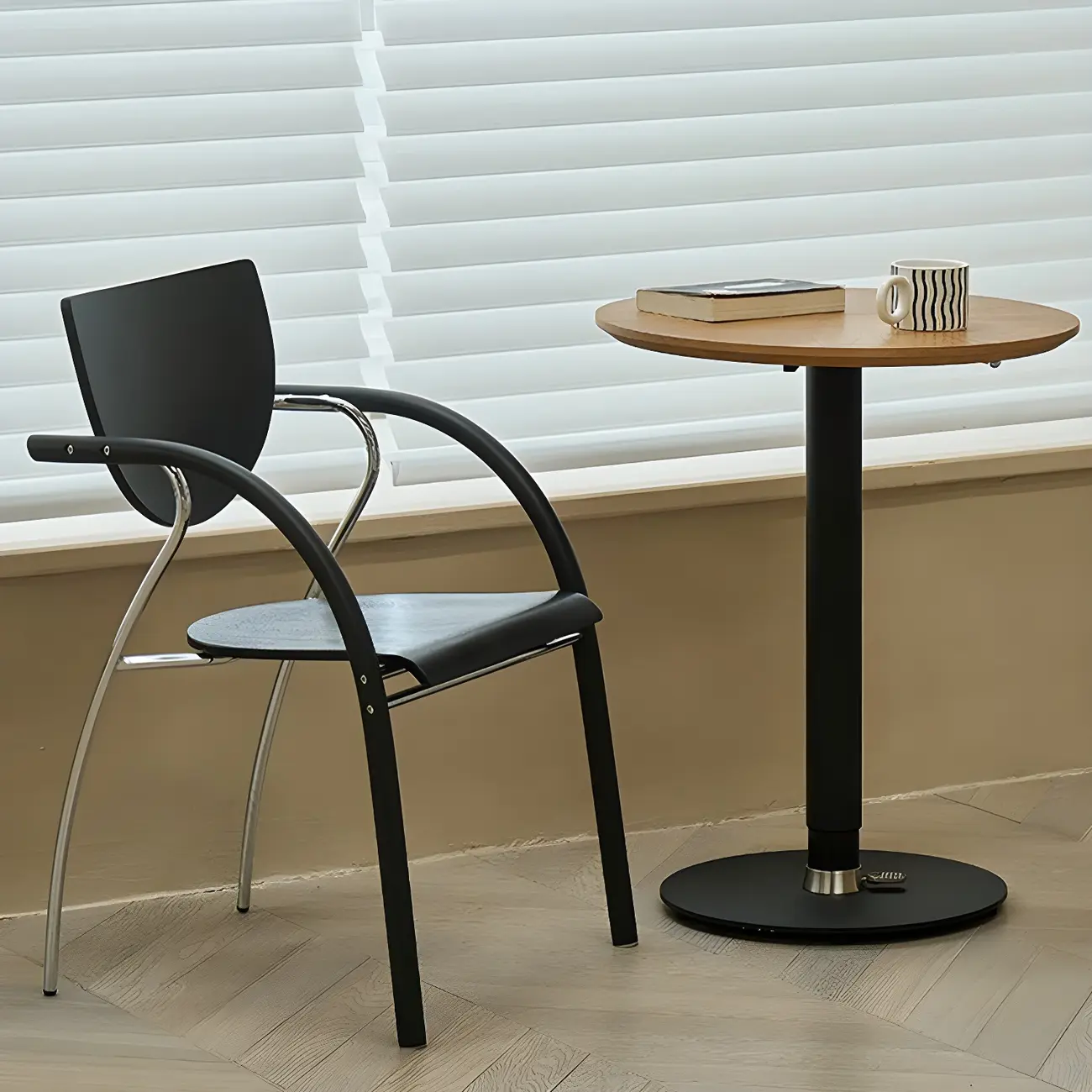 Modern Wood Adjustable Foldable Bar Table for Breakroom Image - 1 | homeyfad