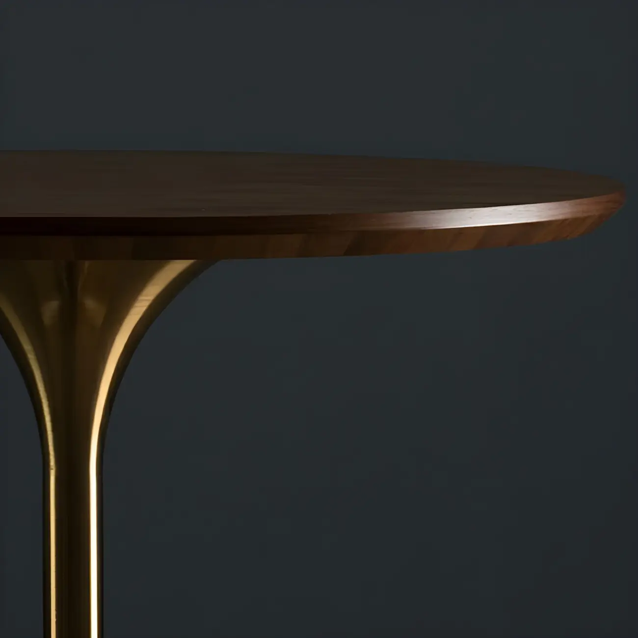 Round Glam Brown Gold Wood Metal Tulip Base Bar Tables Image - 13 | homeyfad