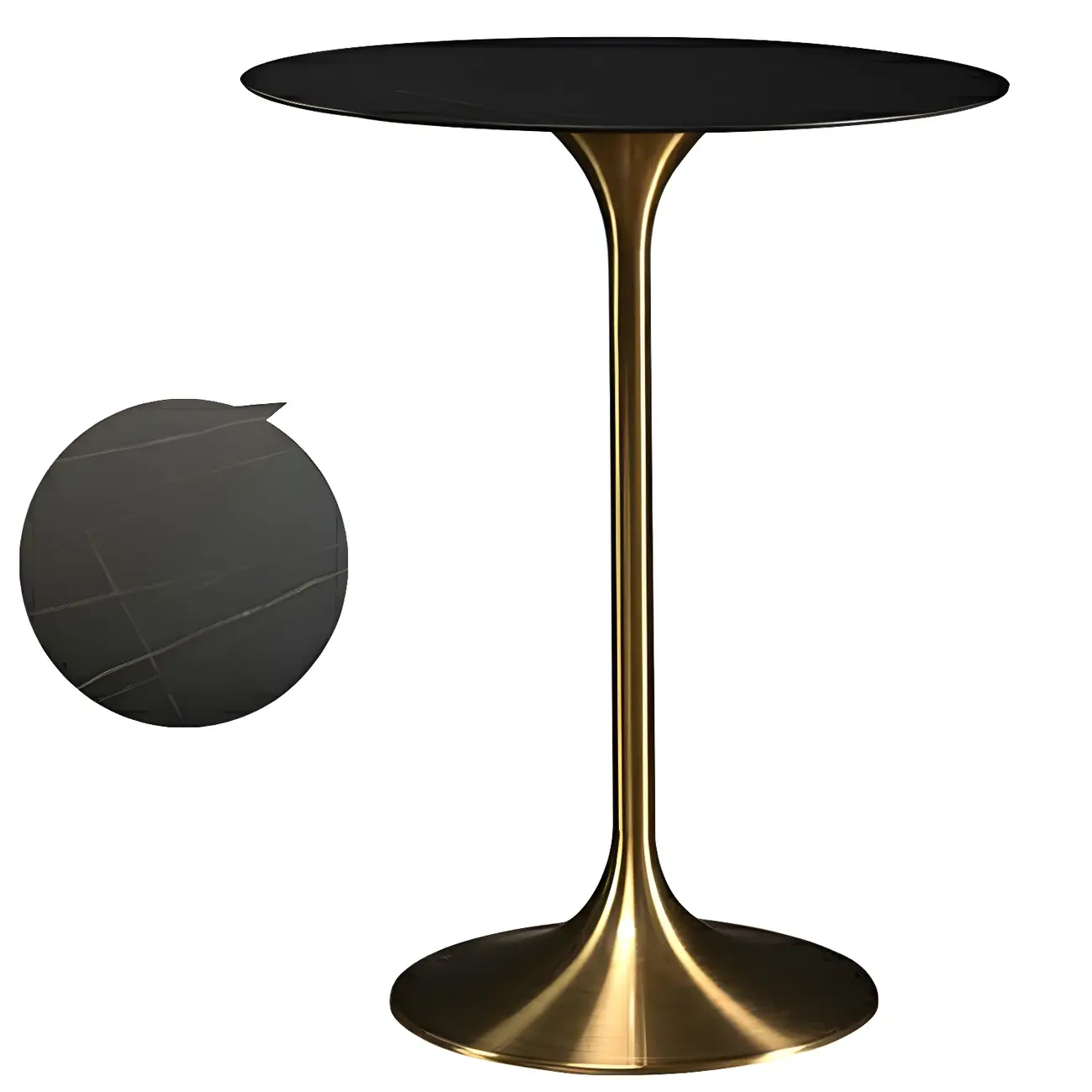 Round Glam Brown Gold Wood Metal Tulip Base Bar Tables Image - 21 | homeyfad