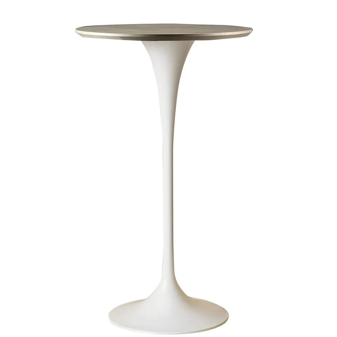 Round Glam Brown Gold Wood Metal Tulip Base Bar Tables Image - 23 | homeyfad