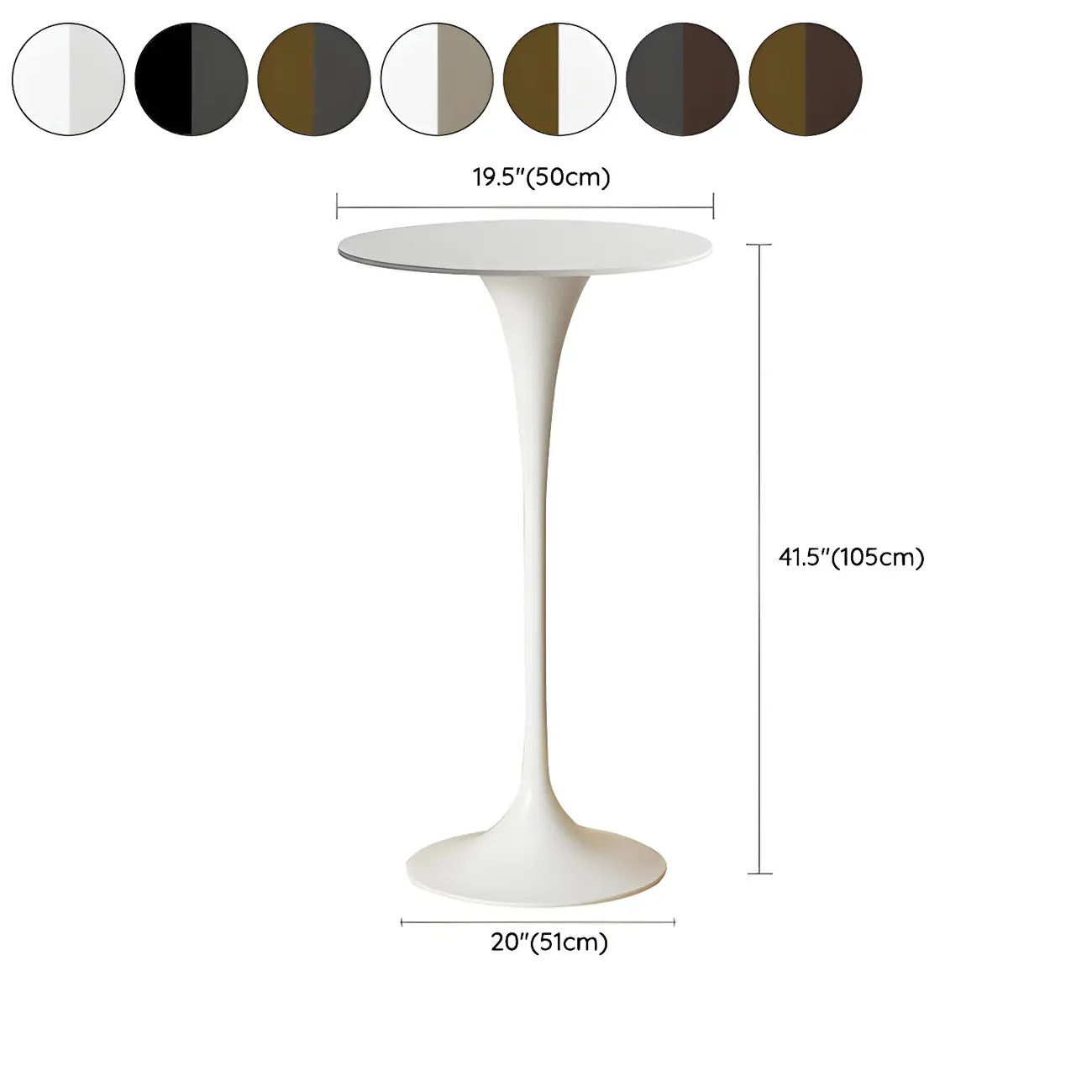Round Glam Brown Gold Wood Metal Tulip Base Bar Tables #size | homeyfad