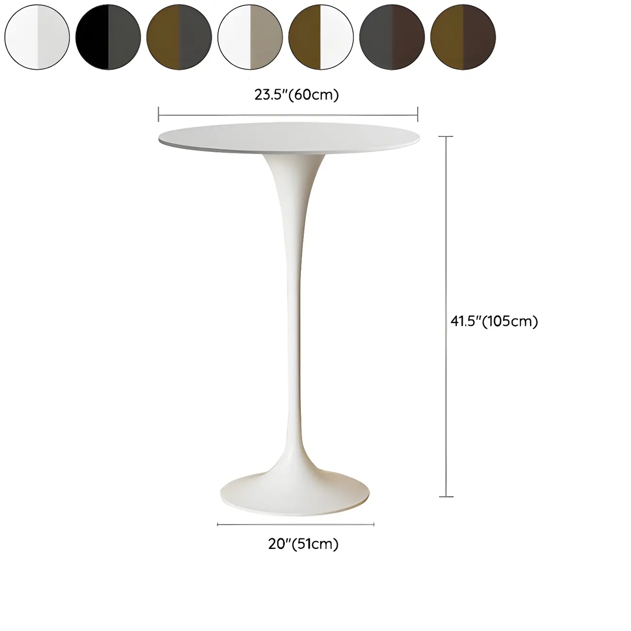 Round Glam Brown Gold Wood Metal Tulip Base Bar Tables Image - 40 | homeyfad