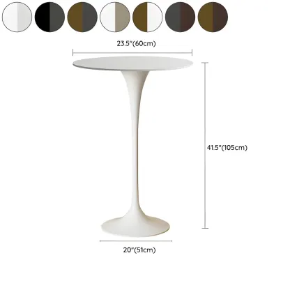 Round Glam Brown Gold Wood Metal Tulip Base Bar Tables Image - 40