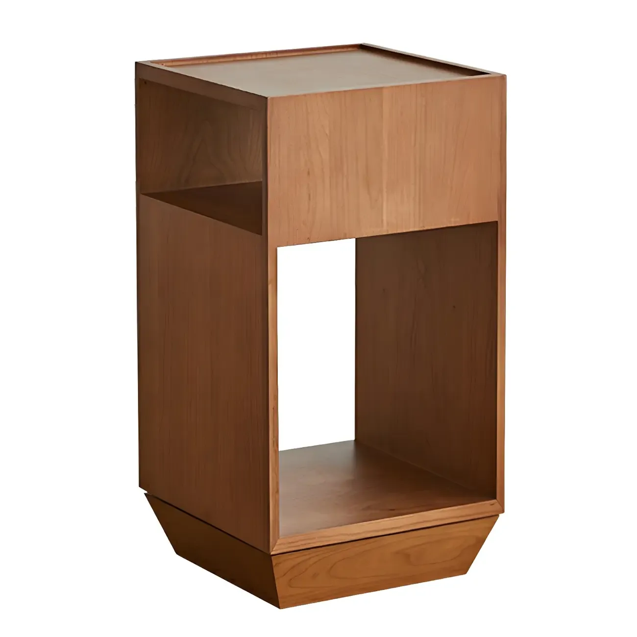 Mid-century Modern 2-tier Wood Side Table with Open Storage Image - 6