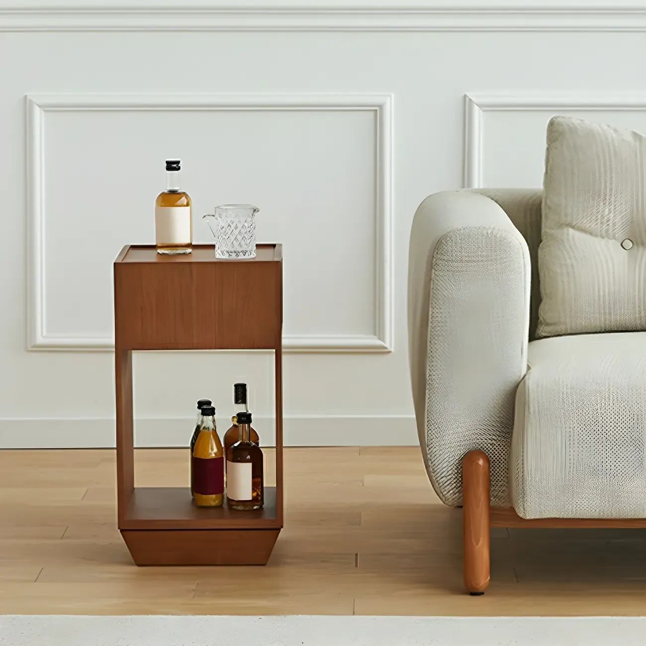 Mid-century Modern 2-tier Wood Side Table with Open Storage Image - 13