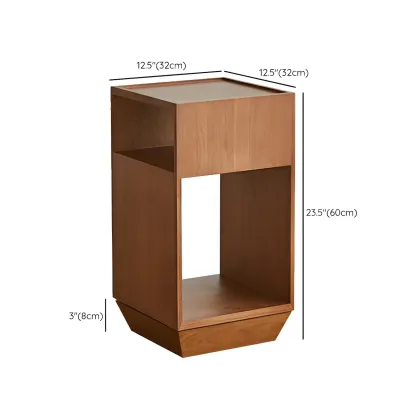 Mid-century Modern 2-tier Wood Side Table with Open Storage #size