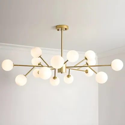 Black Glass Modern Linear Chandelier Light Image - 9