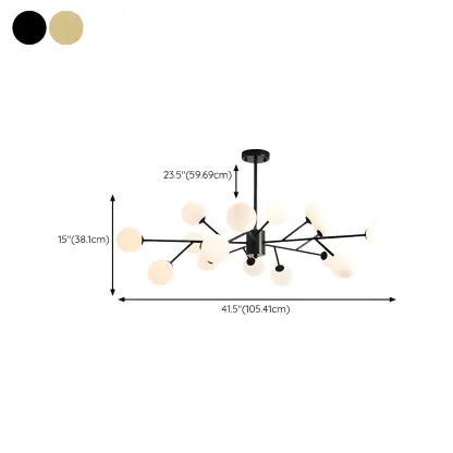 Black Glass Modern Linear Chandelier Light Image - 20