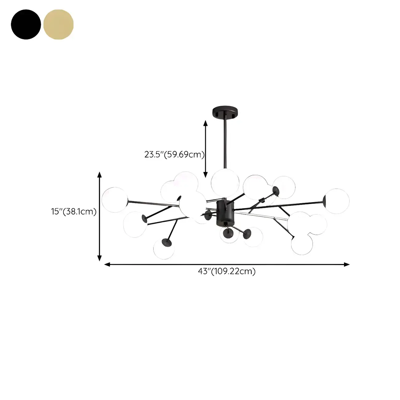 Black Glass Modern Linear Chandelier Light Image - 21
