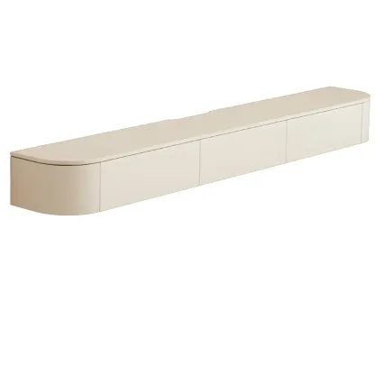 Scandinavian Wood Wall-mounted TV Stand with Lift Drawers Image - 21