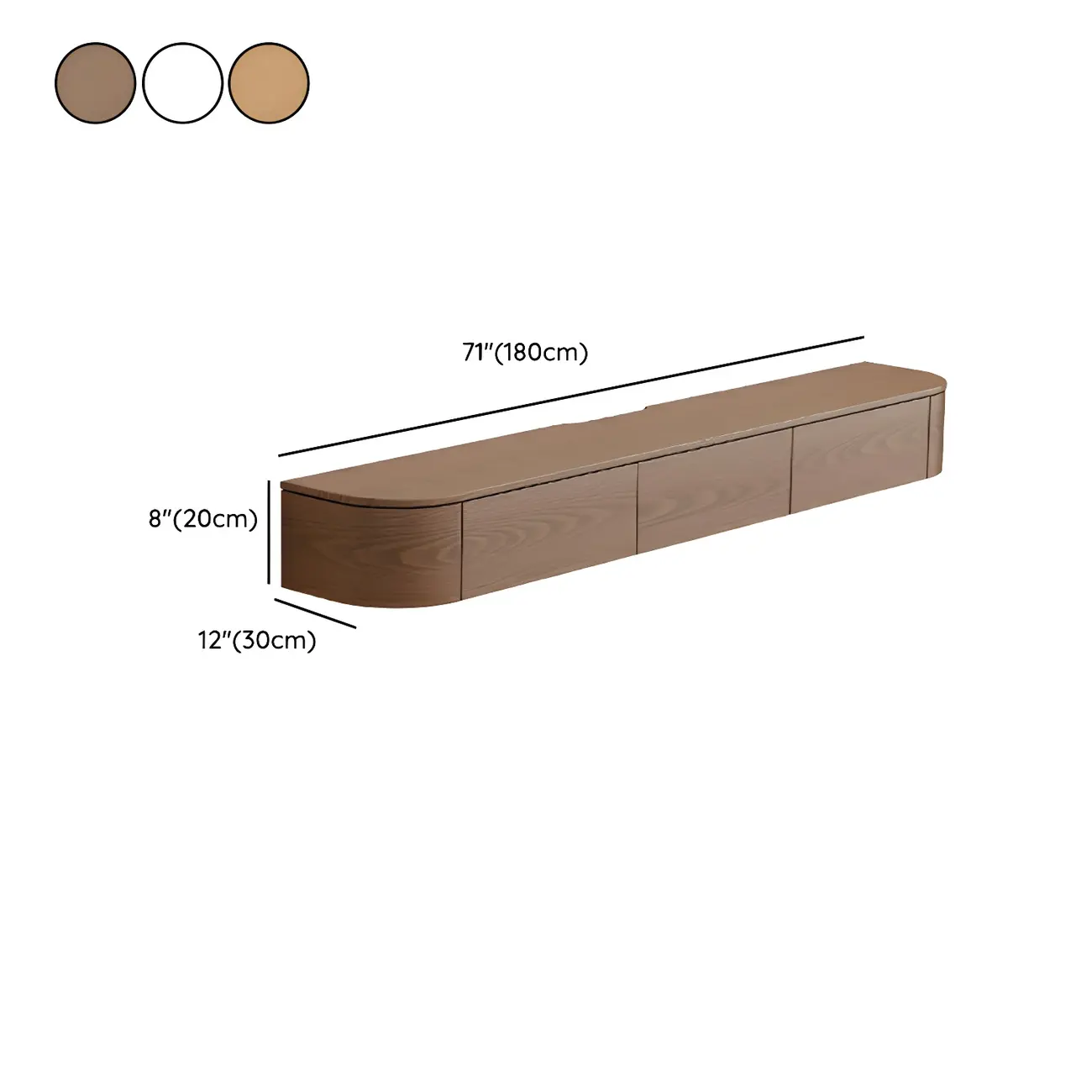 Scandinavian Wood Wall-mounted TV Stand with Lift Drawers #size | homeyfad