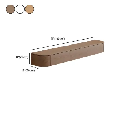 Scandinavian Wood Wall-mounted TV Stand with Lift Drawers #size