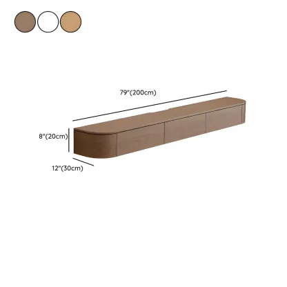 Scandinavian Wood Wall-mounted TV Stand with Lift Drawers Image - 8