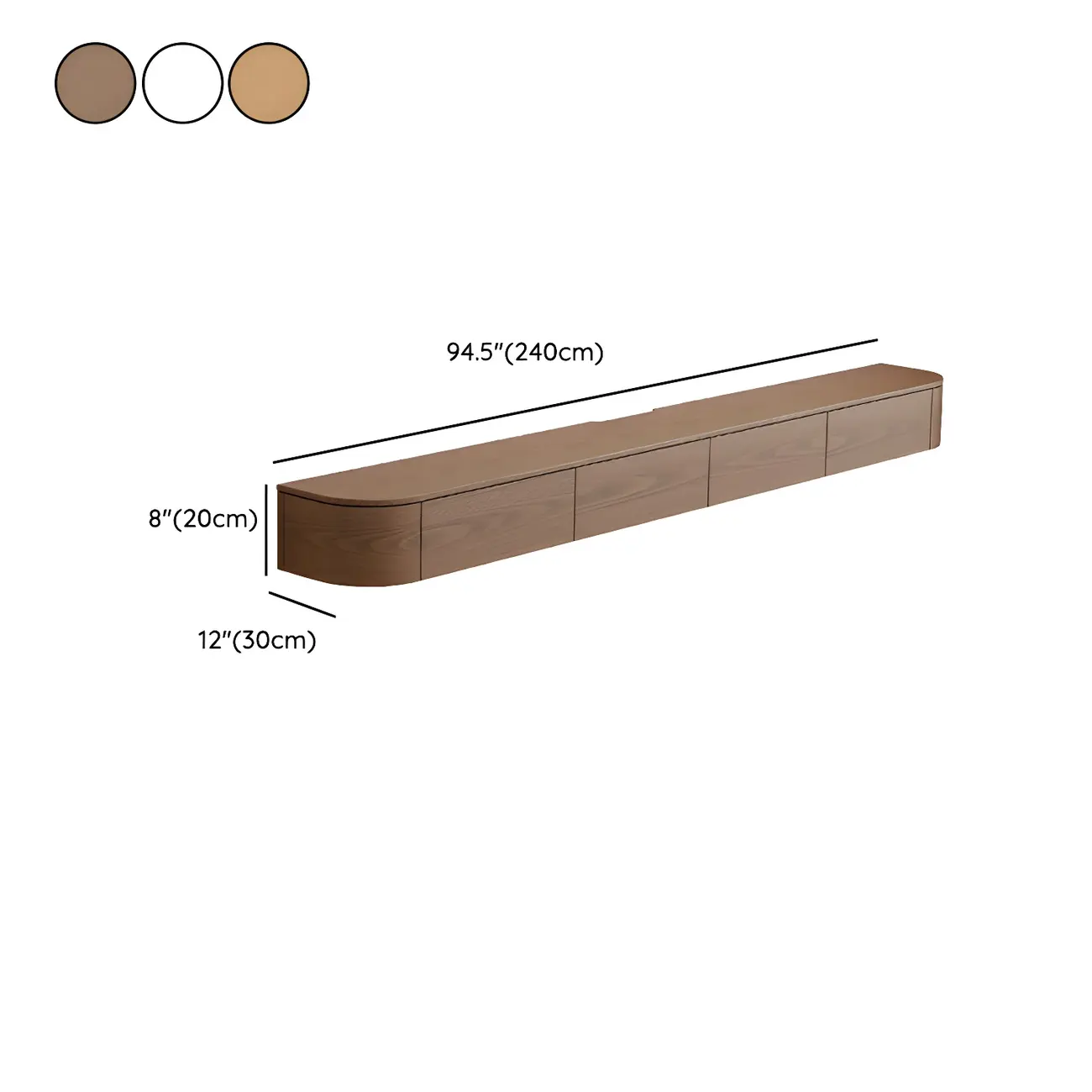 Scandinavian Wood Wall-mounted TV Stand with Lift Drawers Image - 10 | homeyfad