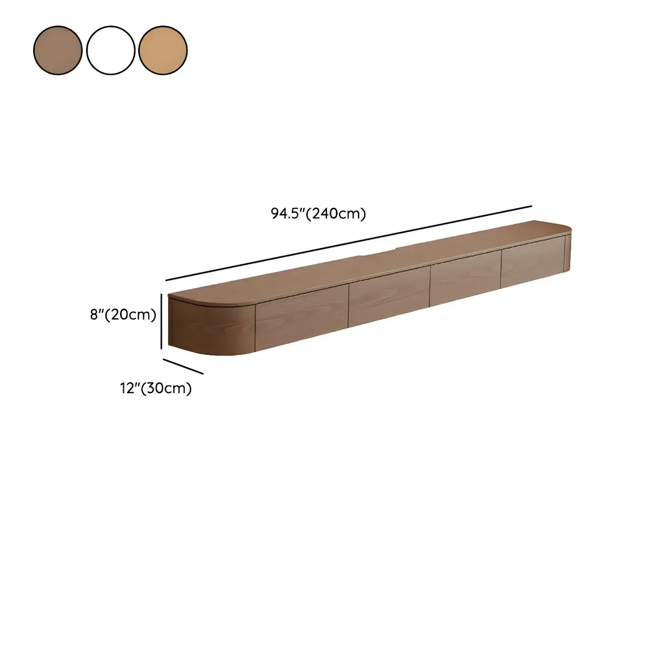 Scandinavian Wood Wall-mounted TV Stand with Lift Drawers Image - 10