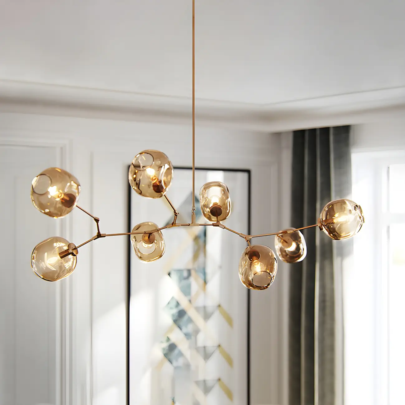 Large Sputnik Downrods Glass Chandelier for Indoor Use | homeyfad