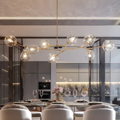 Large Sputnik Downrods Glass Chandelier for Indoor Use