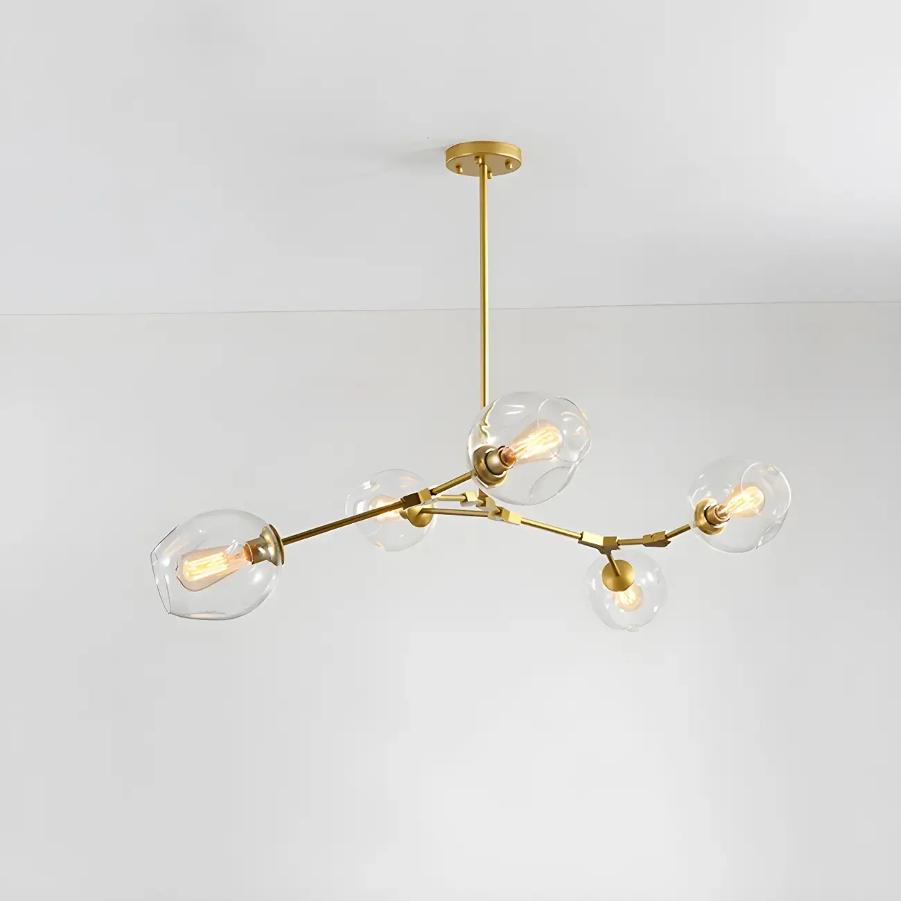 Large Sputnik Downrods Glass Chandelier for Indoor Use